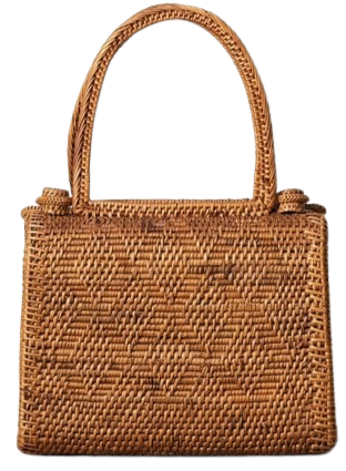 Ata Vine Handbag Natural with Batik Print