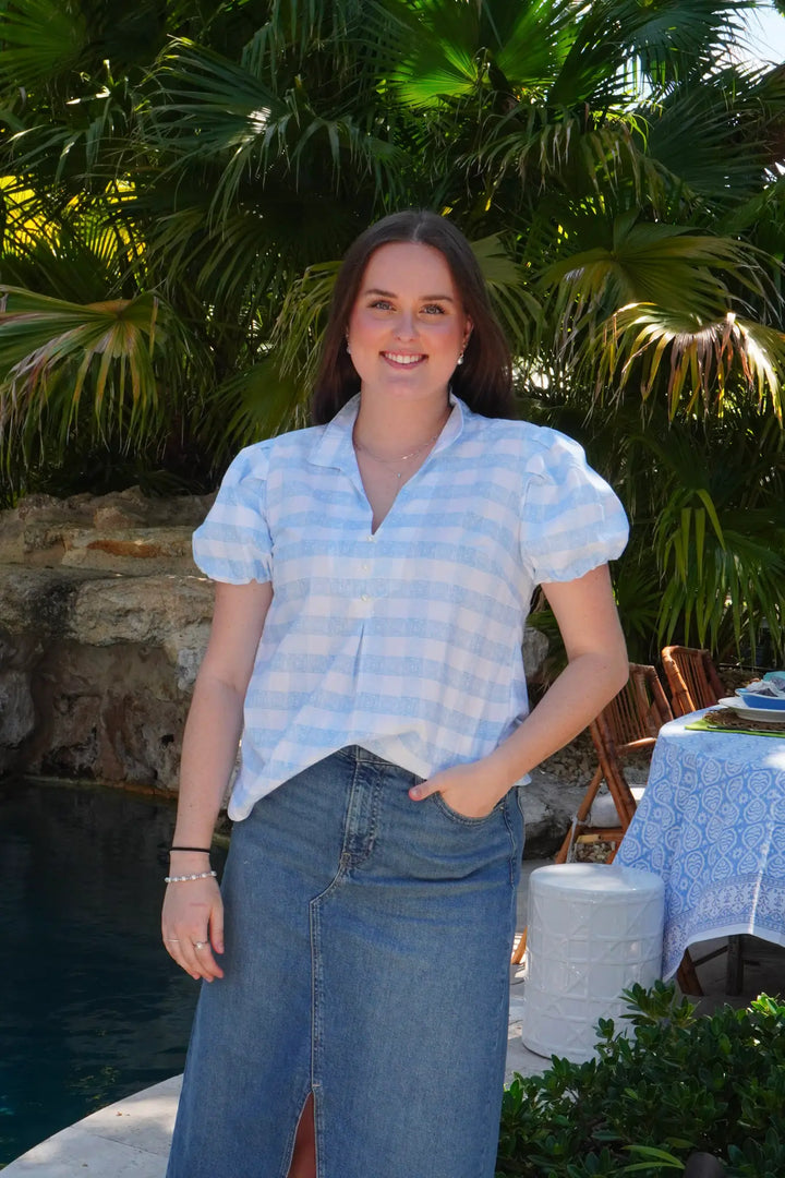 Virginia Top Square French Blue