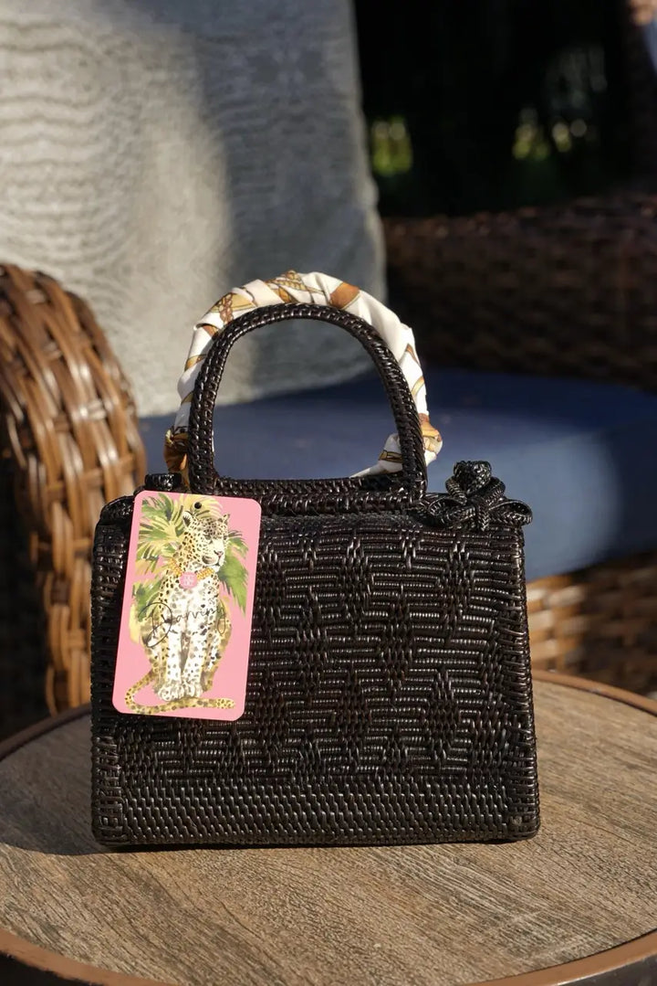 Ata Vine Handbag Black with Batik Lining