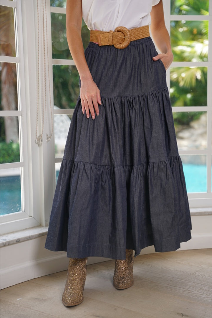 Boho Long Skirt Denim