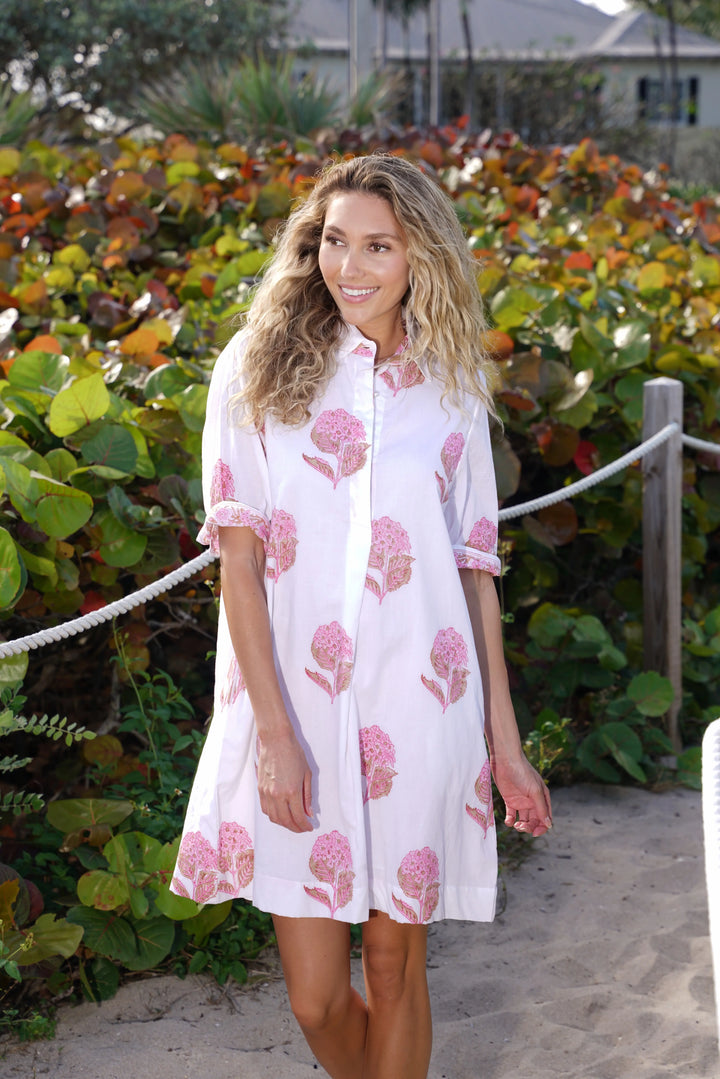 Charlotte Dress Hydrangea Pink