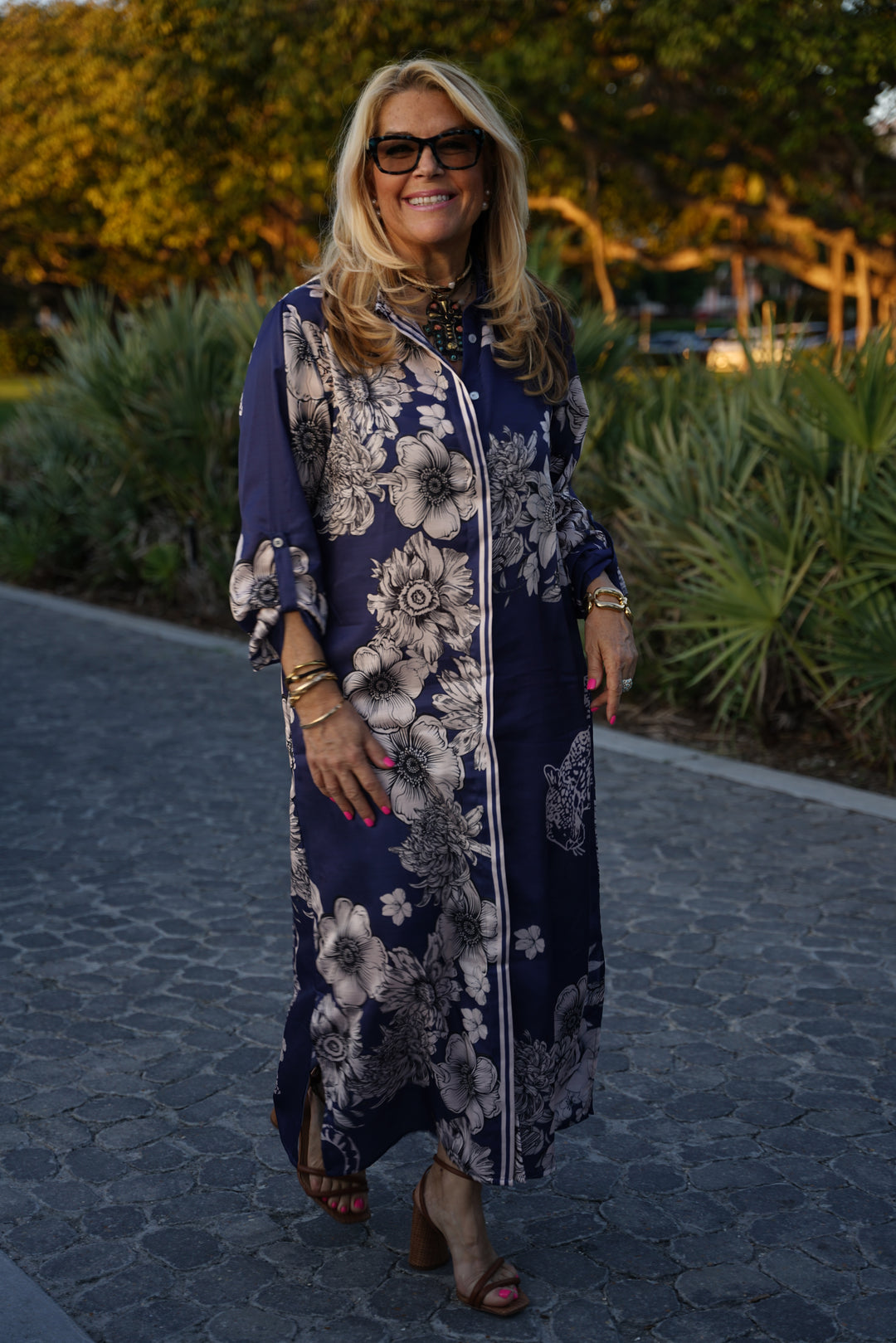 French Dress Navy Tiger