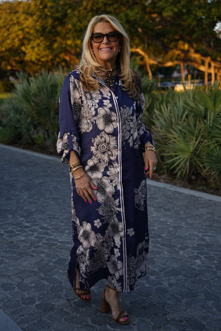 French Dress Navy Tiger