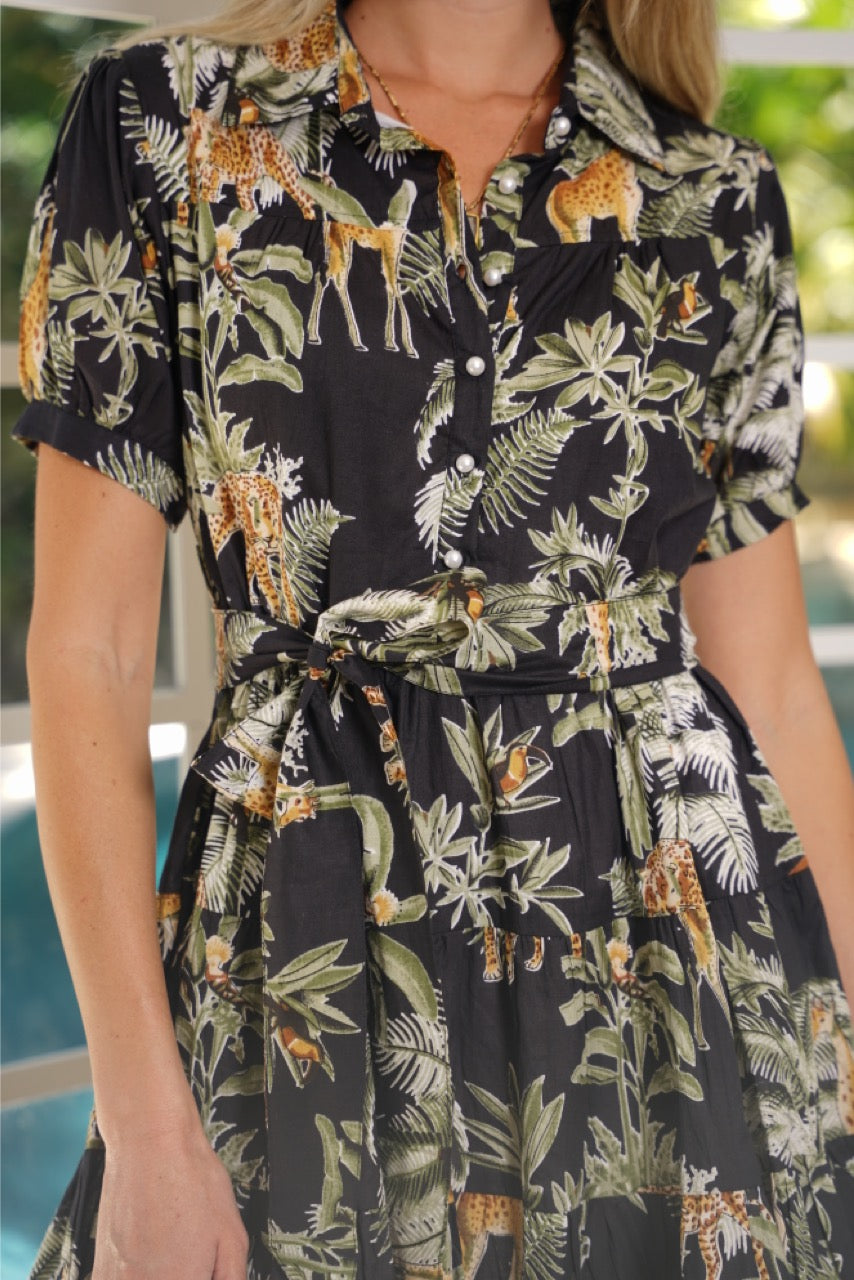 Delray Dress Cheetah Black