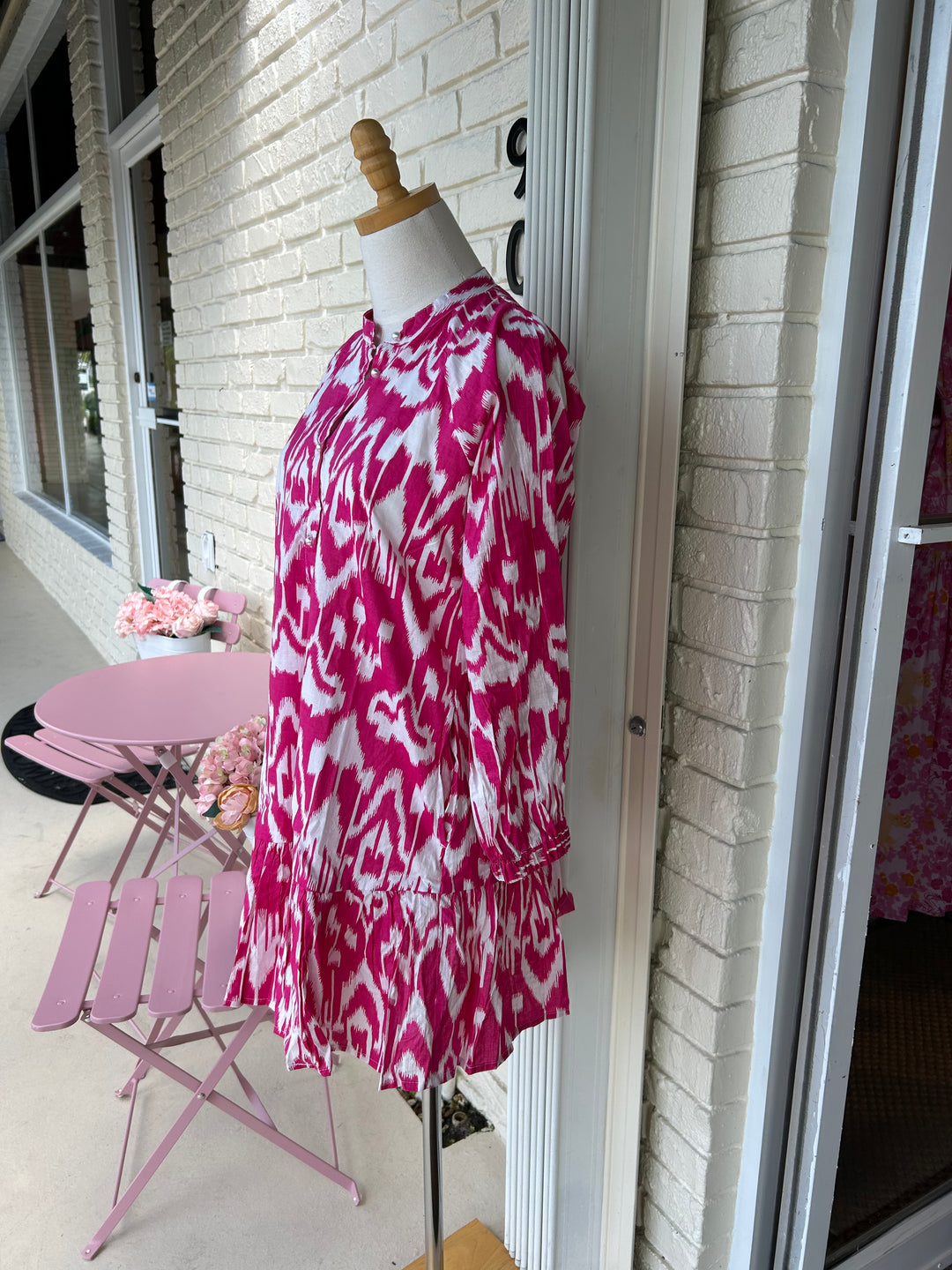 Serena Dress Aztec Fuchsia