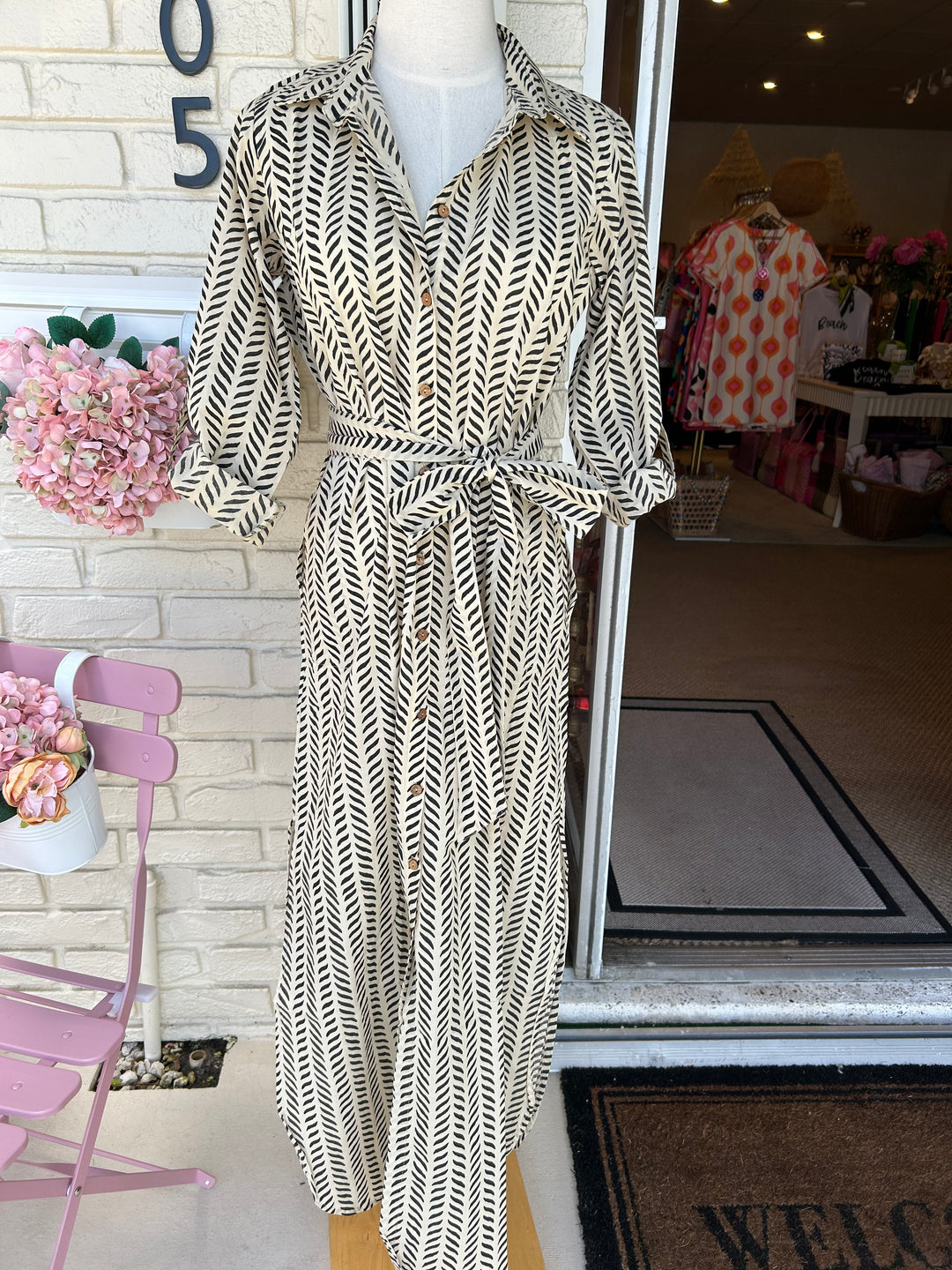 Dar Dress Trellis Deep Chocolate