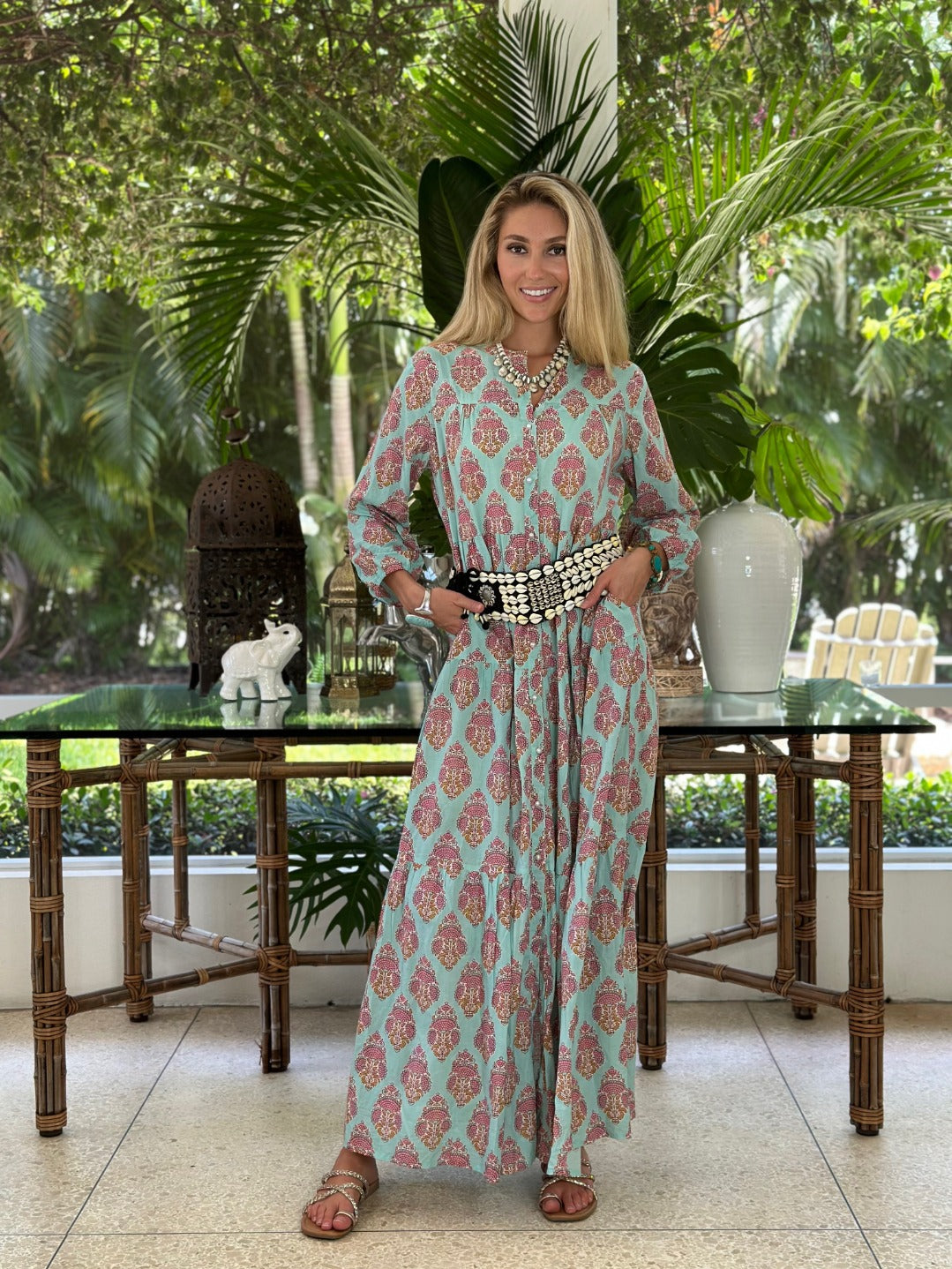 Boho Long Dress Bahama Sea