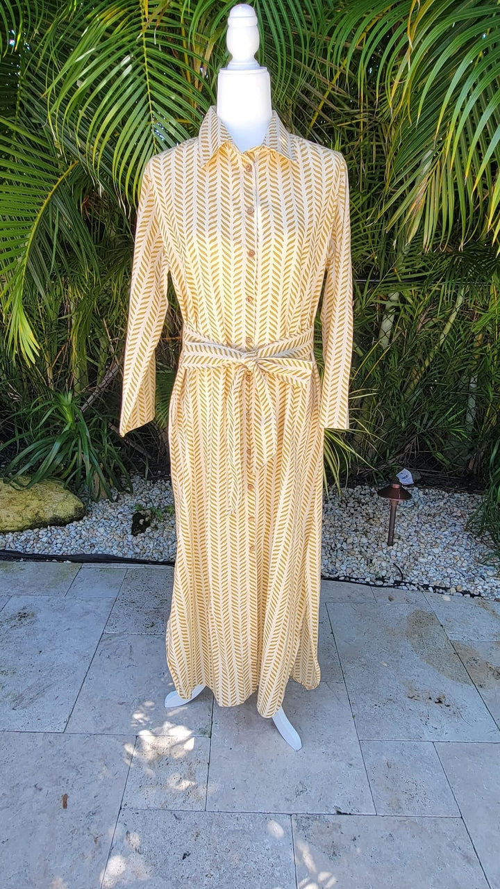Dar Dress  Trellis Mustard