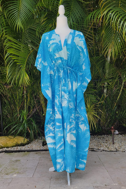 Kaftan Palm Light Blue