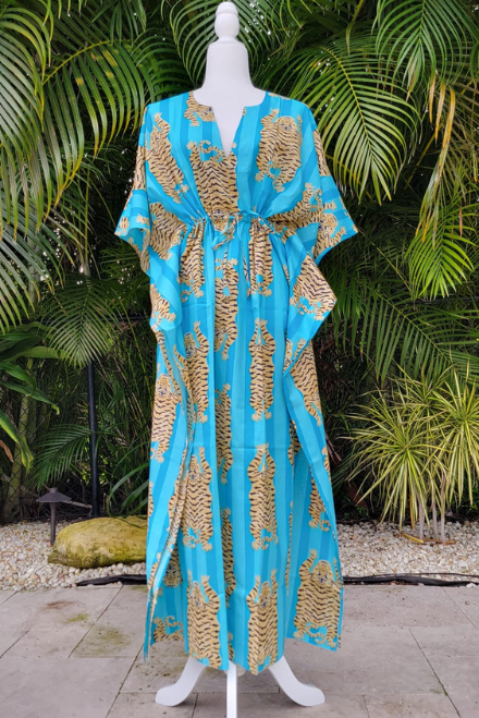 Kaftan Tiger Turquoise