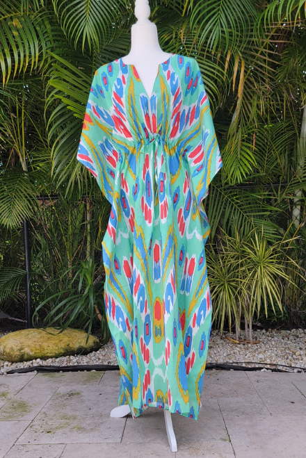 Kaftan Abstract Turquoise