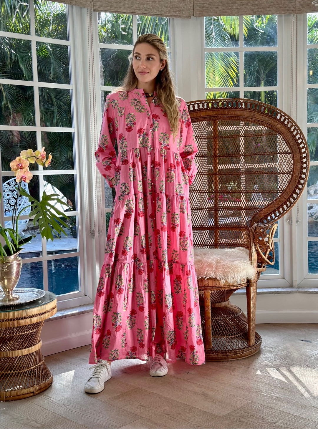Boho Long Dress Desert Rose