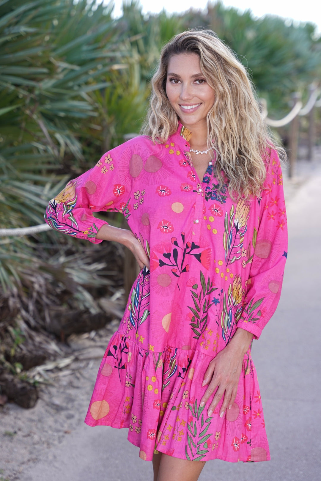 Megan Dress Fuchsia Floral