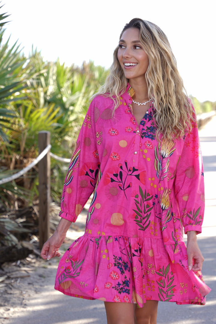 Megan Dress Fuchsia Floral