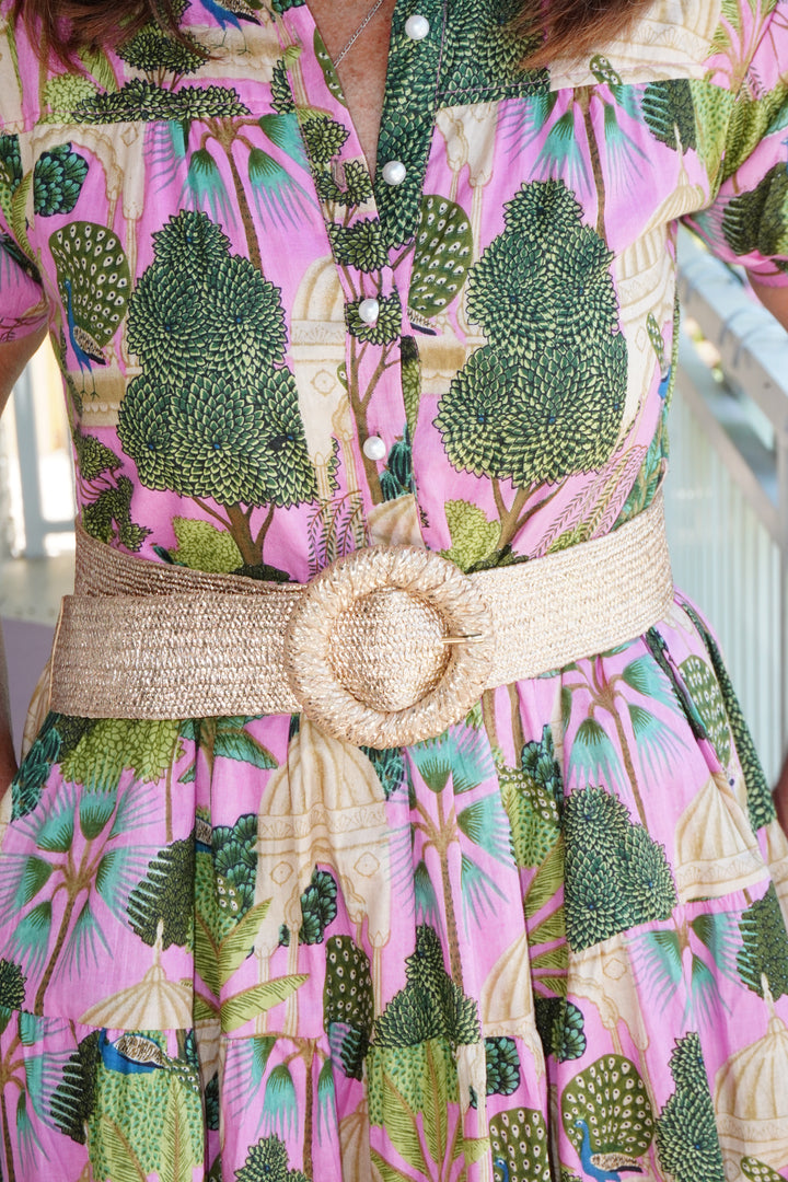 Metallic Wrapped Circle Elastic Belt Gold