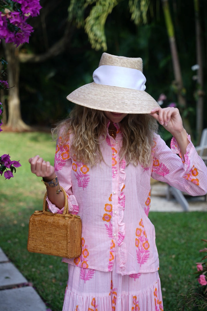 Ata Vine Handbag Natural with Batik Print