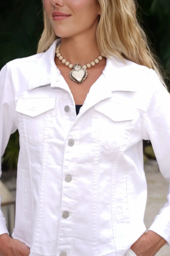 The White Denim Jacket / Tropical Capri