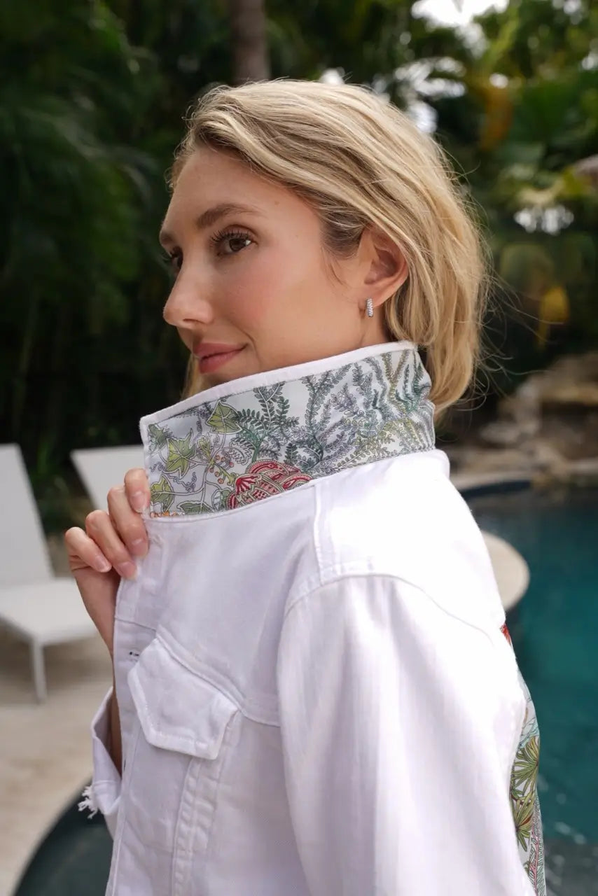 The White Denim Jacket / Tropical Capri