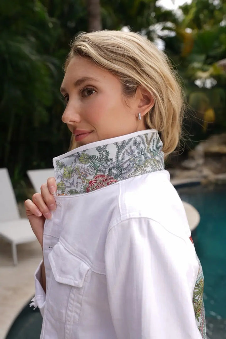 The White Denim Jacket / Tropical Capri