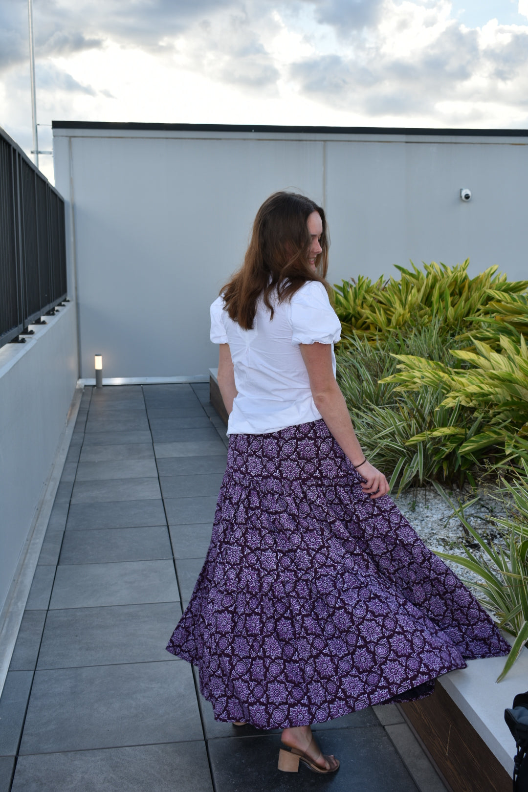 Boho Long Skirt Deep Plum