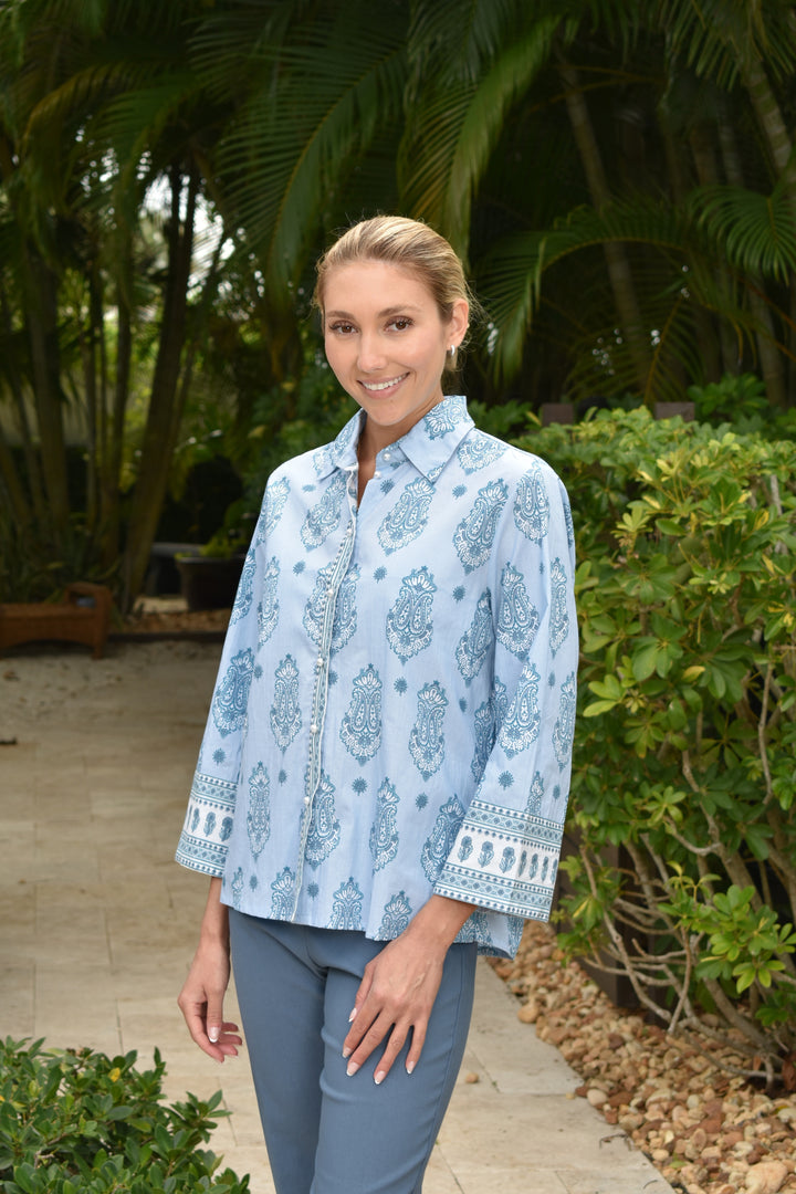 Boho Shirt Bubble Yum Blue