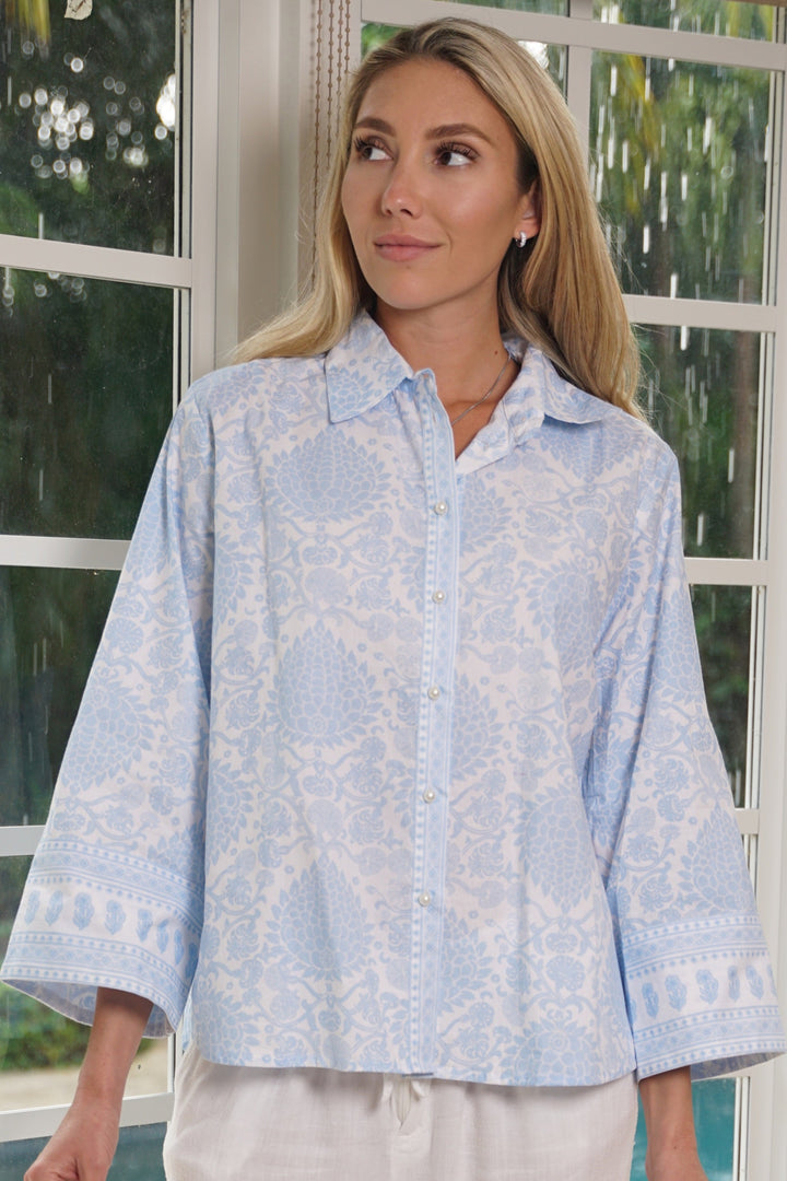 Boho Shirt Tobacco Leaf Sky