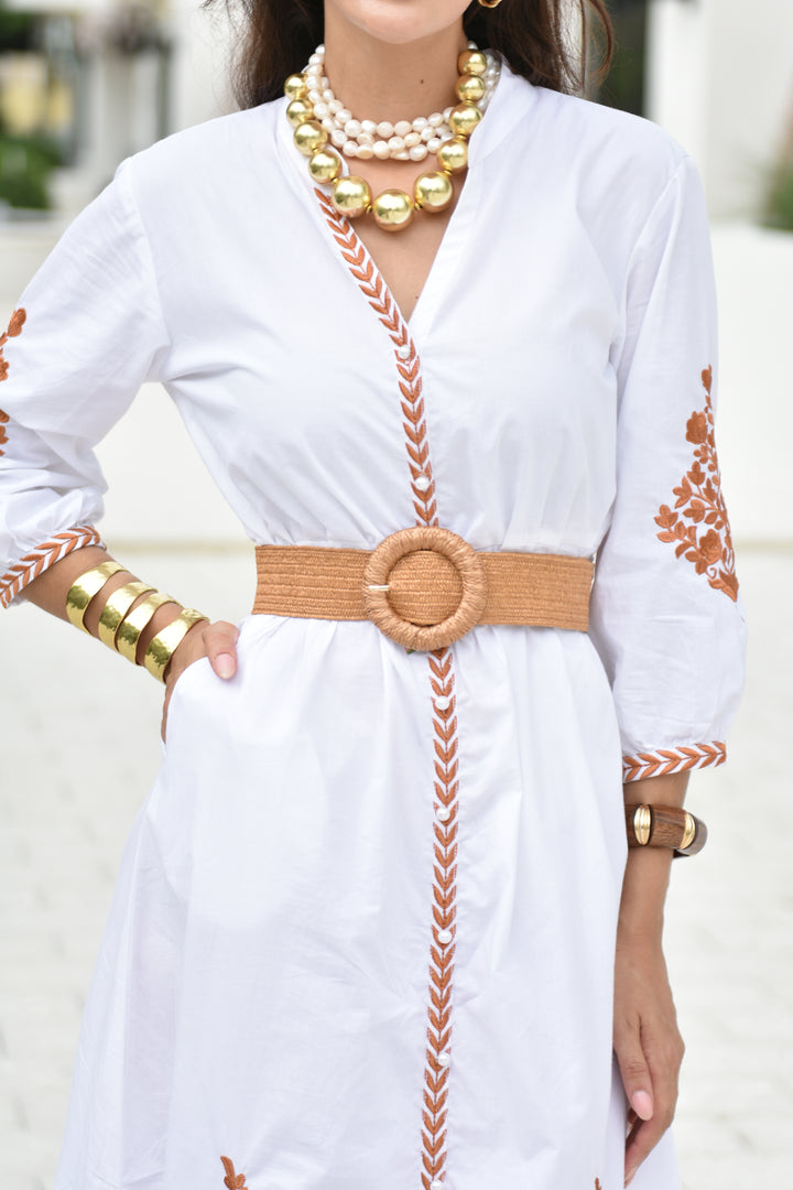 Round Raffia Belt Natural