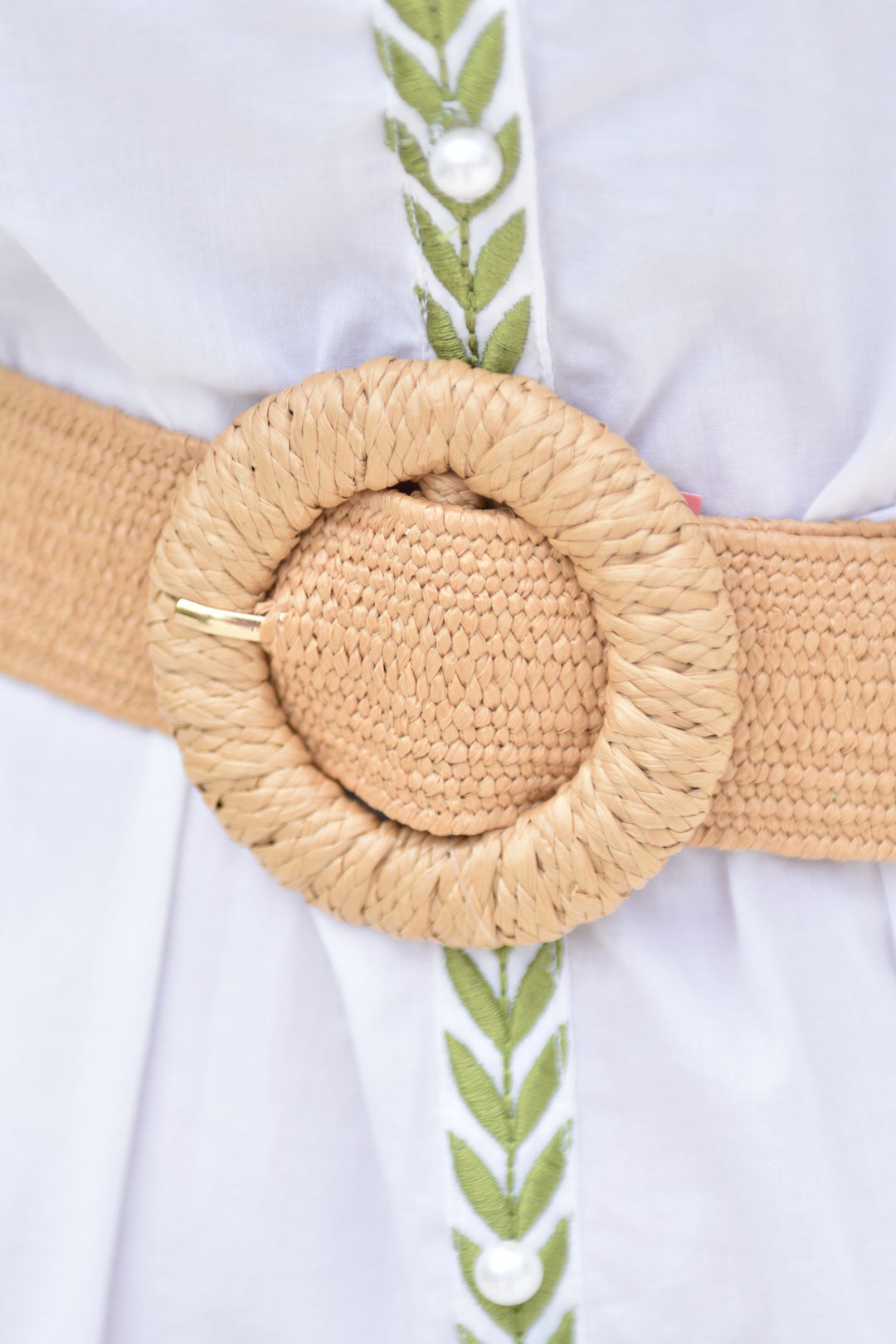 Round Raffia Belt Natural