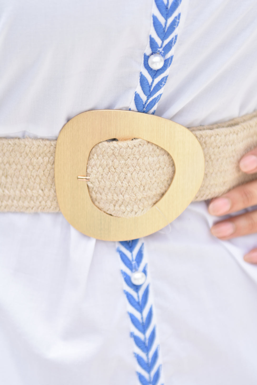 Golden Circle Raffia Belt Natural