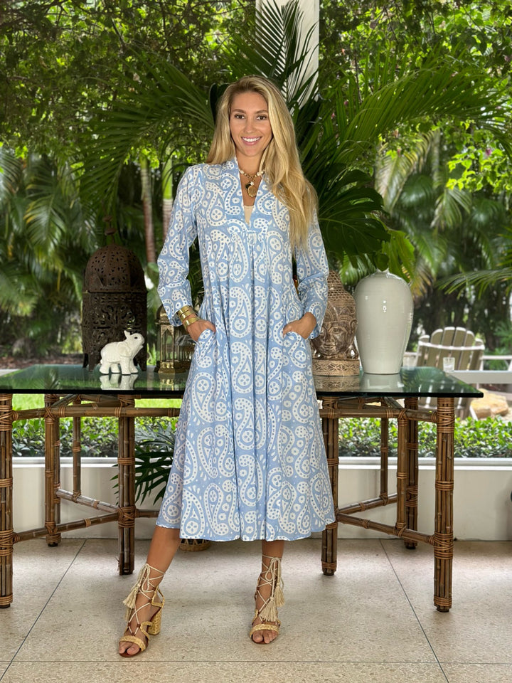 Karolina Dress Paisley French Blue