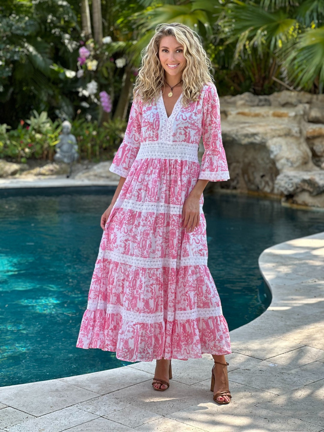 Aziza Long Dress Hibiscus