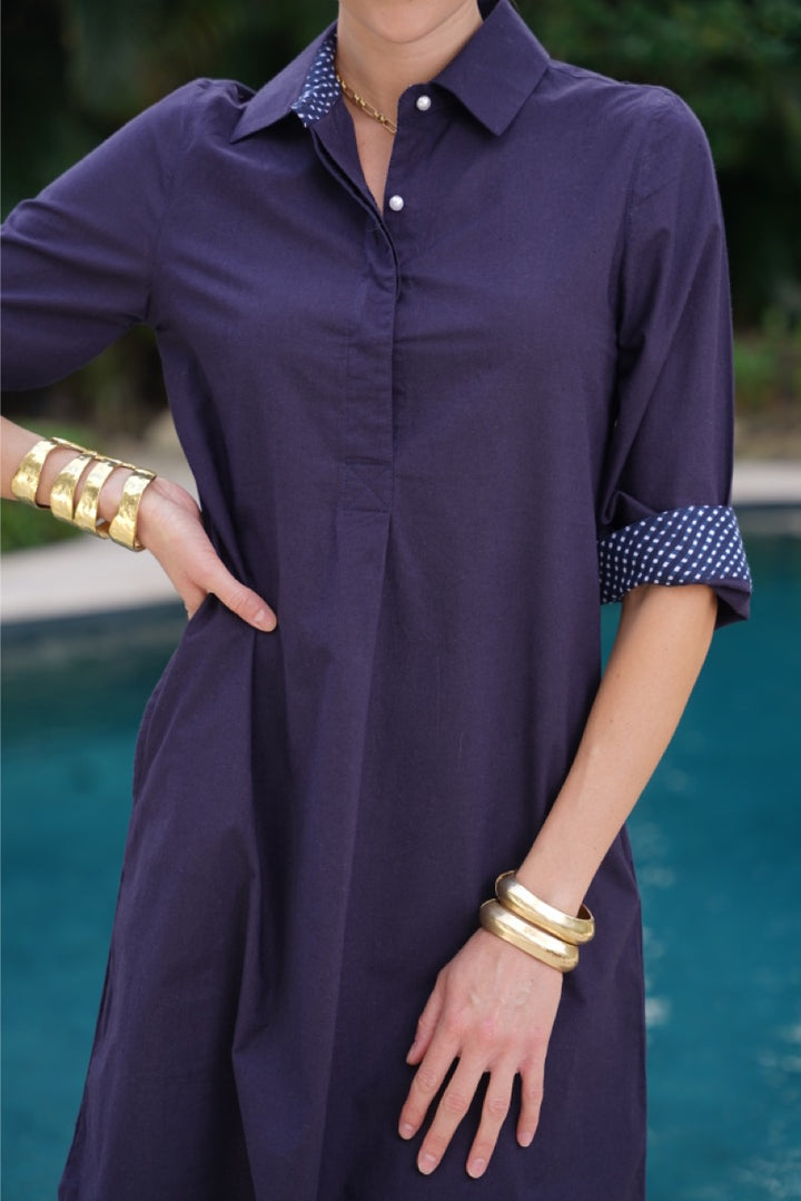 Margaux Dress Poplin Navy